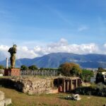 VIEW OF THE SORRENTO COAST FROM POMPEII.