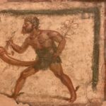 FRESCO OF PRIAPUS, FROM POMPEII. NATIONAL ARCHAEOLOGICAL MUSEUM OF NAPLES