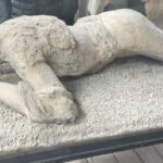 Pompeii plaster cast. The so-called pregnant woman